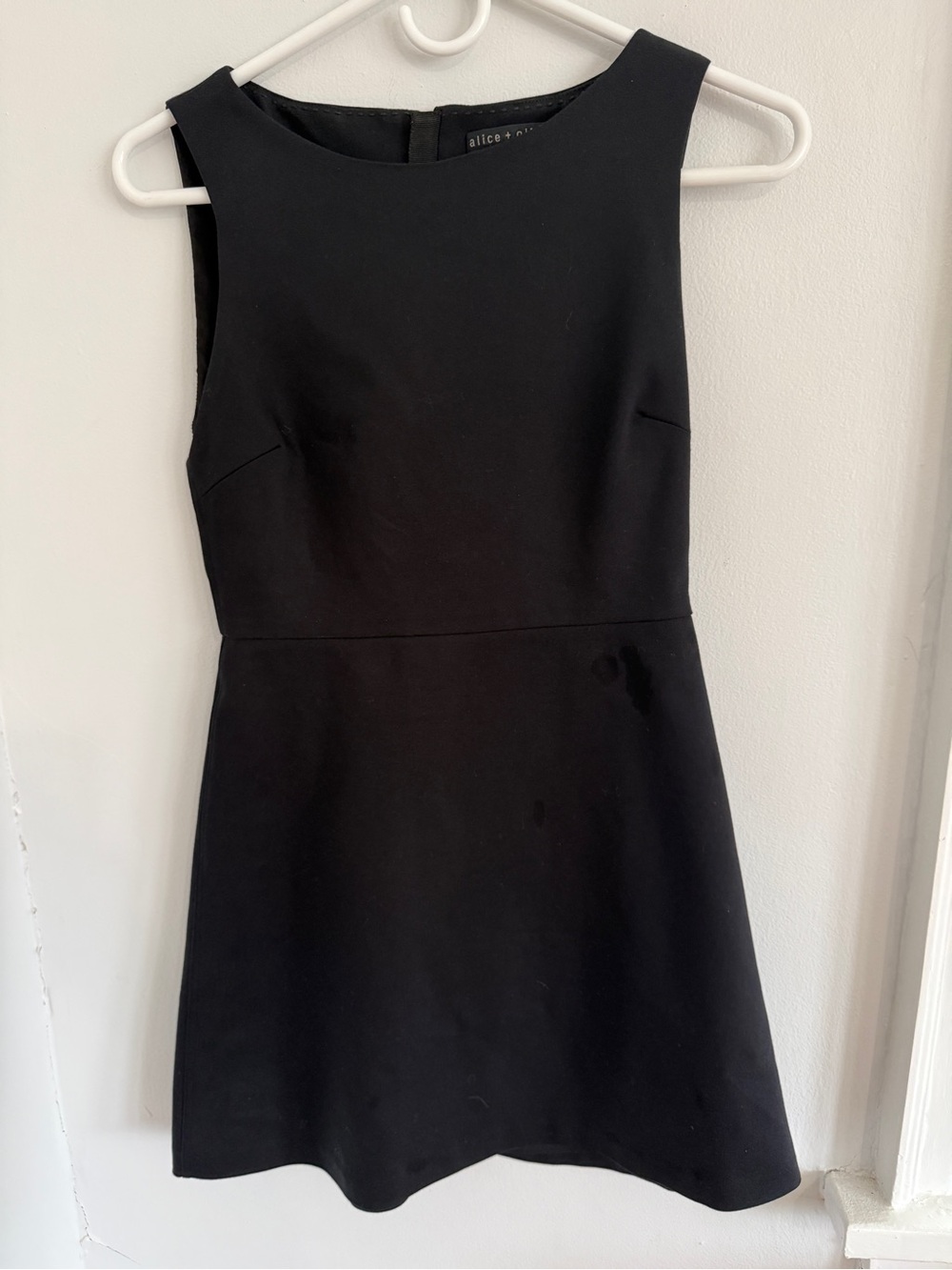 Alice + Olivia Black Ponte Fit & Flare Mini Dress Size 0